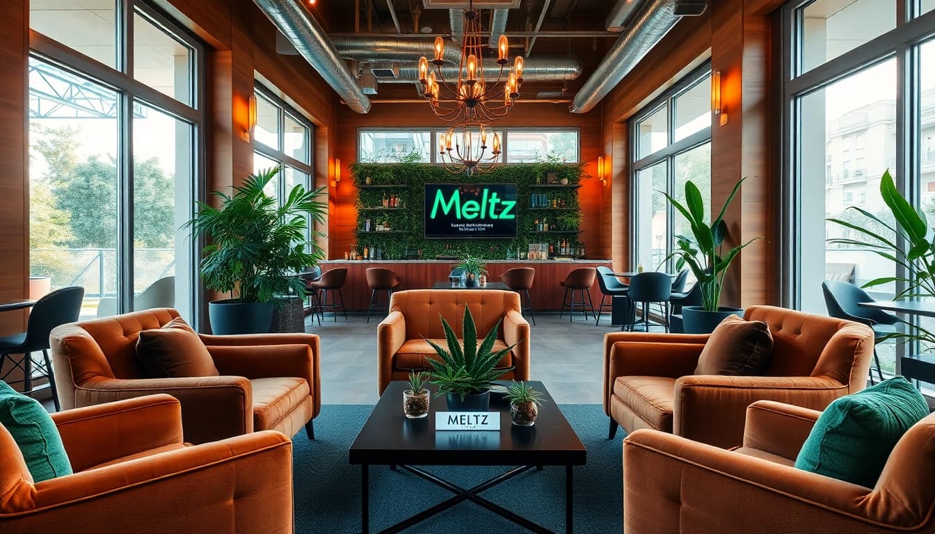 Experience the vibrant ambiance of Meltz Social Club Madrid: with cozy seating and stylish decor.
