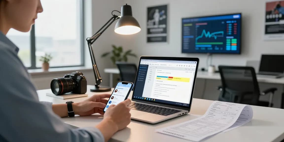 Verify PDFs and detect fraud receipts using advanced technology in a modern office setting.