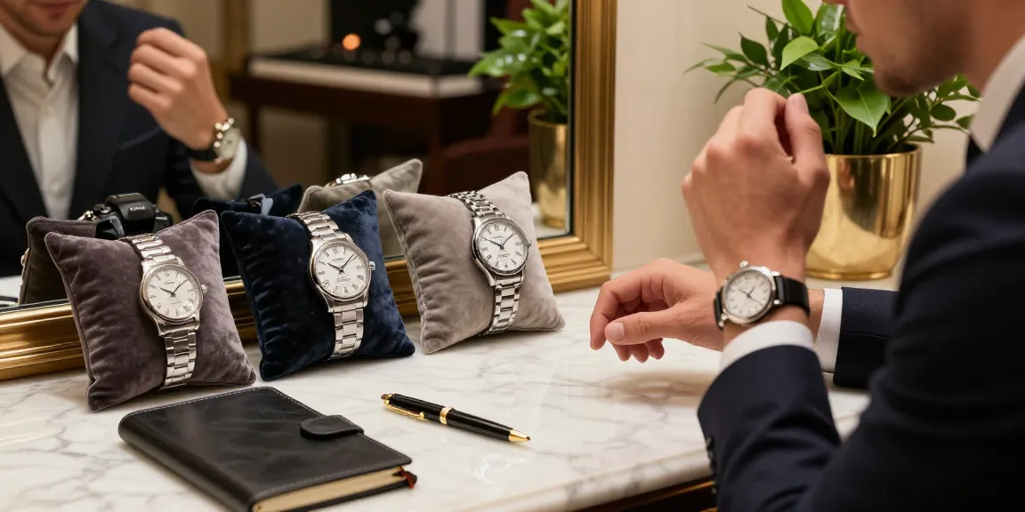 Elegant display of super clone watches in a luxurious setting, highlighting craftsmanship and style.