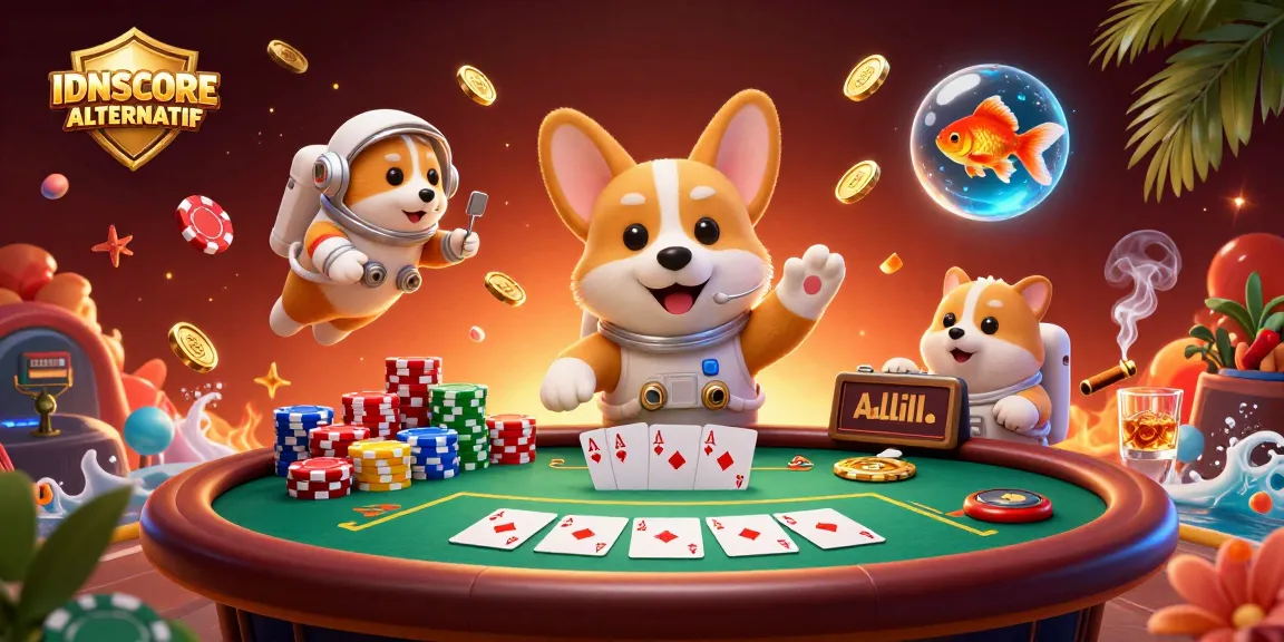 Experience the thrill of gambling with IDNSCORE ALTERNATIF in a vibrant, dynamic casino scene.