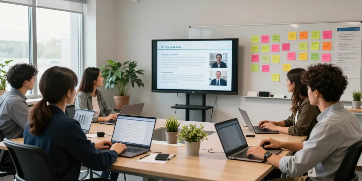 University and trade schools graduates collaborating in a modern virtual seminar focused on career opportunities and professional development.