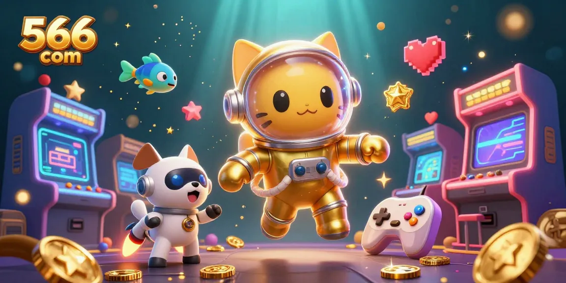 Experience thrilling gaming excitement at 566 com with a vibrant 3D casino scene filled with engaging characters.