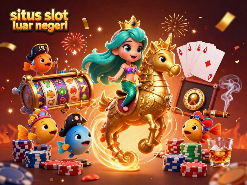 Experience vibrant gaming action in situs slot luar negeri with a dynamic 3D mermaid scene.