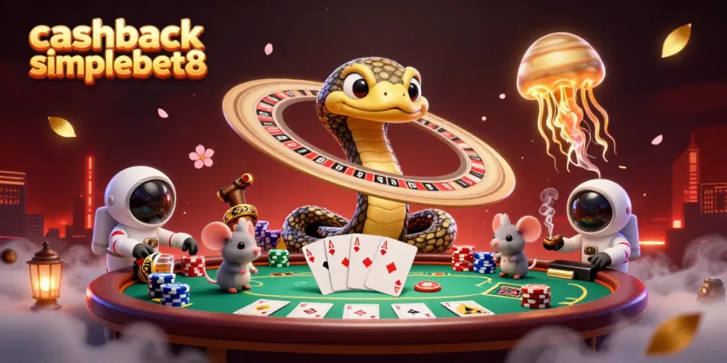 Engage in cashback simplebet8 with vibrant 3D characters betting on a cosmic roulette.