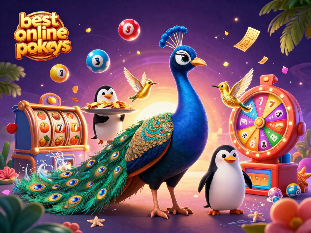 Experience the excitement of the best online pokies with vibrant scenes of fun and winnings.