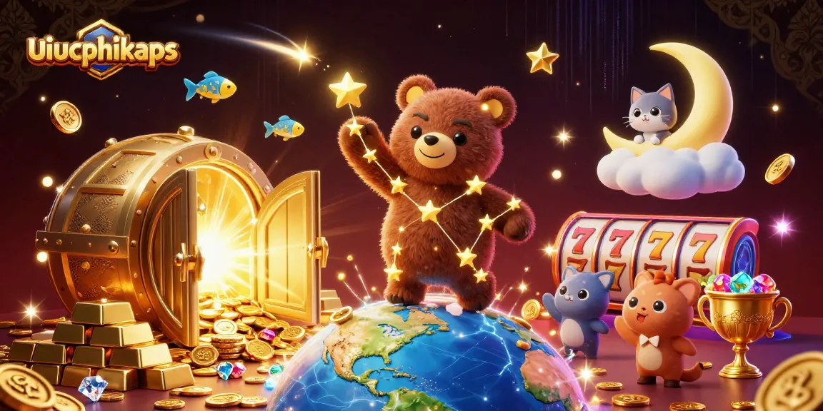 Engage with slot reels and rewards in vibrant illustration featuring uiucphikaps for thrilling gaming experience.