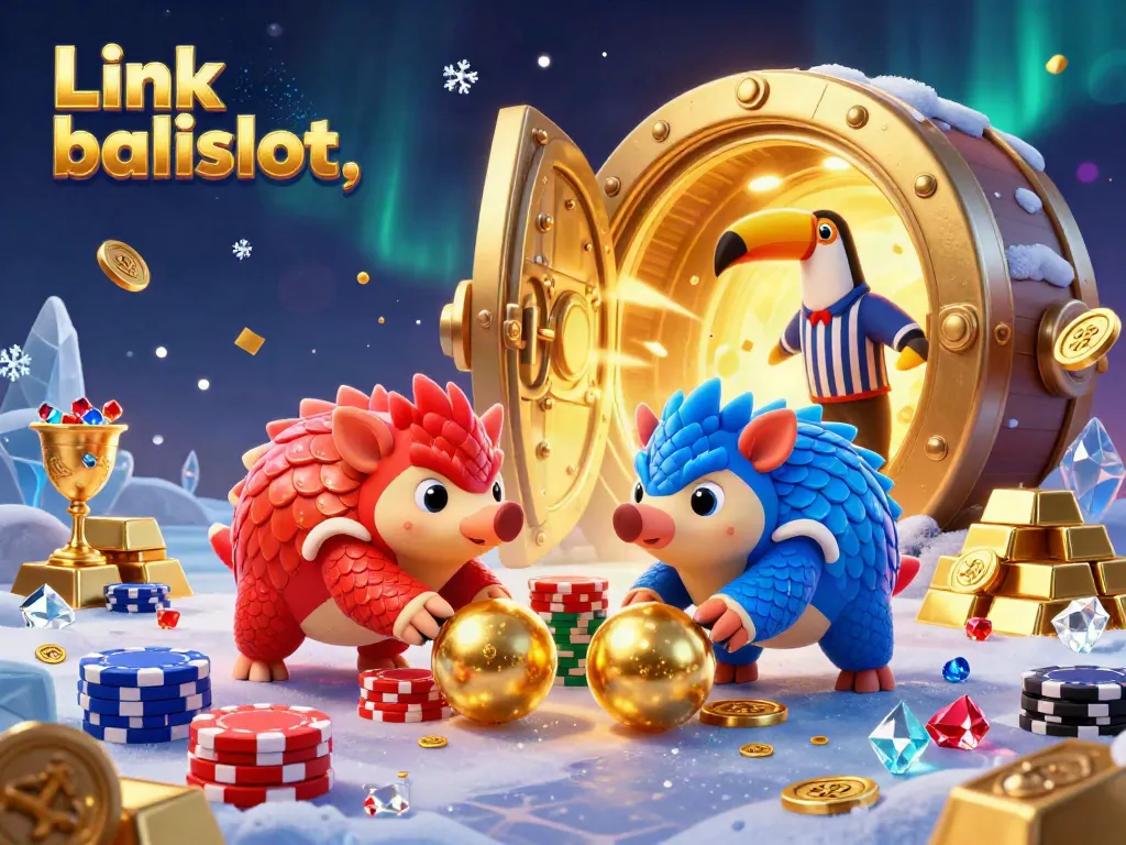 Experience exciting gambling action with Link balislot featuring vibrant pangolins and poker chips.