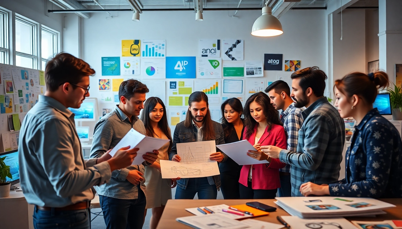 Collaboration of designers at https://bestdesignersintheworld.com/ in a bright studio highlighting creativity.