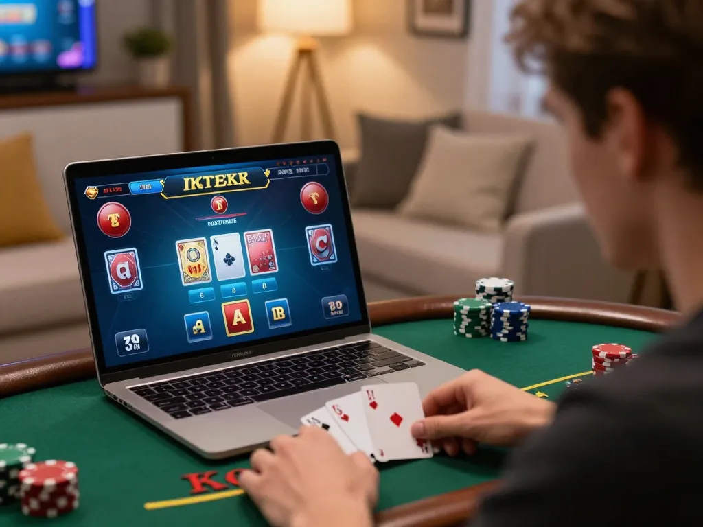 Engaging in a live dealer blackjack game on lucky88i, showcasing strategic gameplay at home