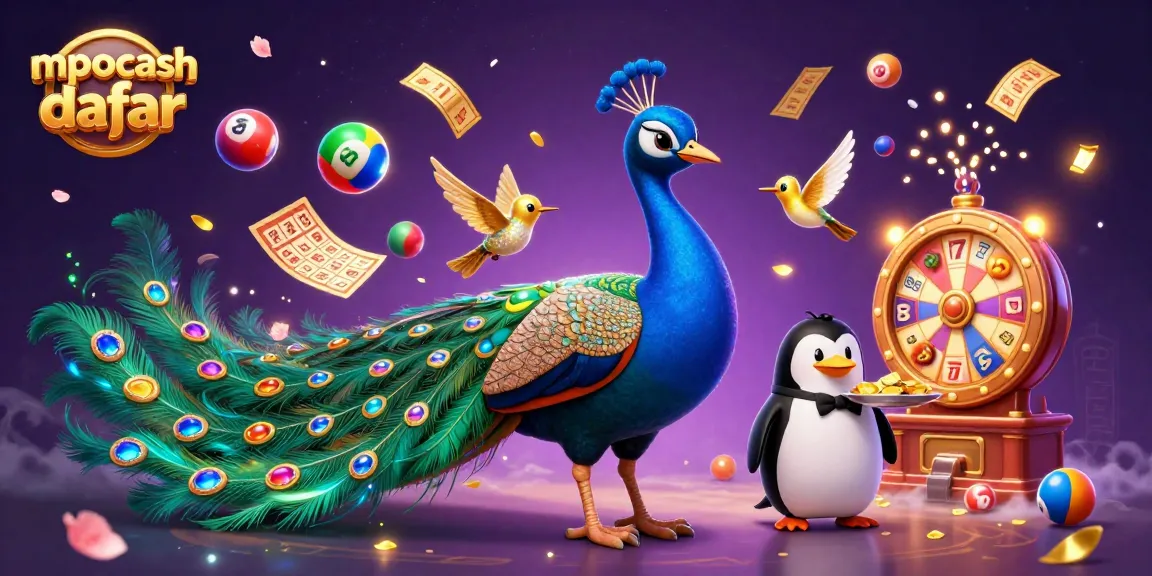 Experience excitement with MPOCASH daftar at this vibrant online slot illustration.
