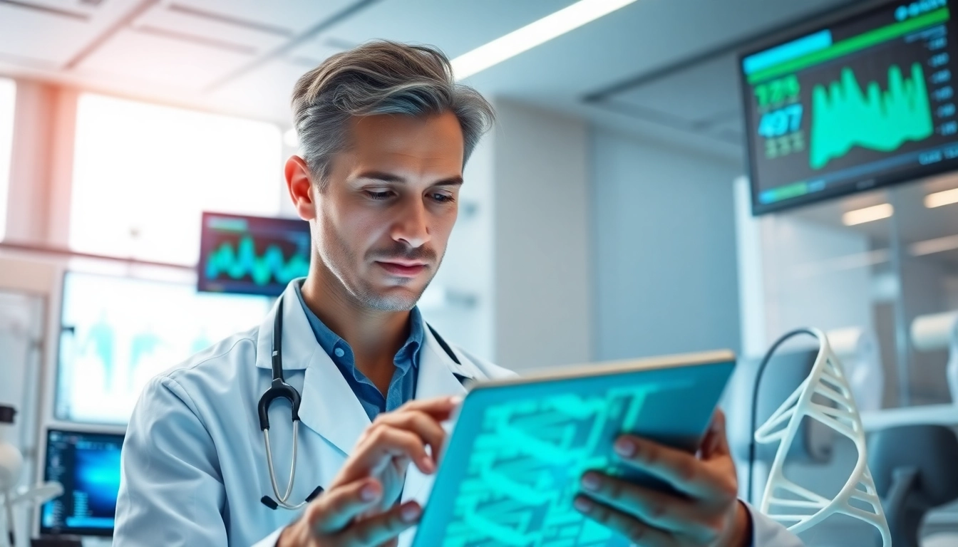 Doctor utilizing precision medicine Sydney techniques while analyzing genetic data.