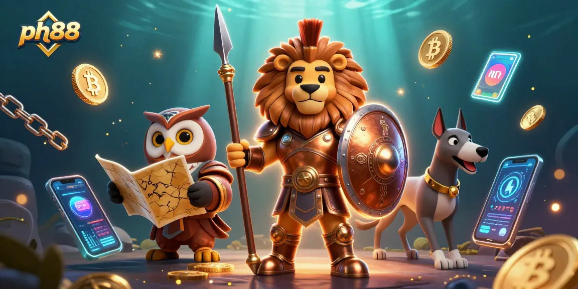 Experience the excitement of ph88 with a vibrant 3D casino scene featuring animated characters and gaming elements.