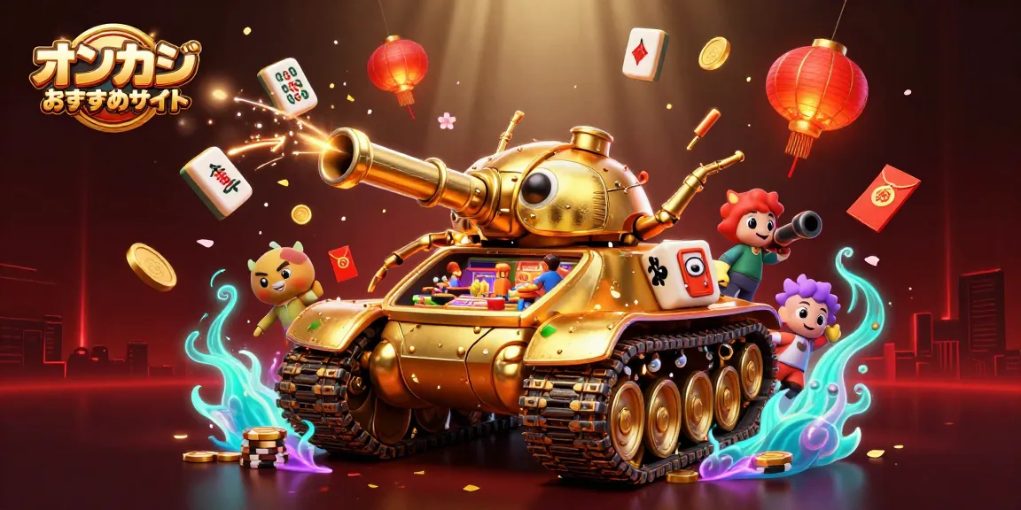 オンラインカジノおすすめサイトでの華やかなゲーム体験を描いたイラスト。
