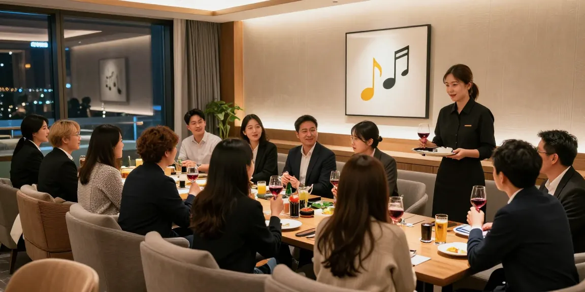 강남 구구단에서 단체 모임을 즐기는 모습, 아늑한 독립 룸과 세련된 분위기.