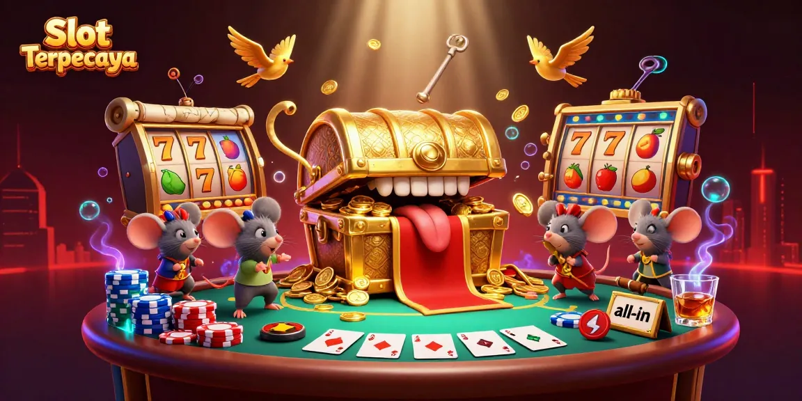 Spin the reels at Slot Terpercaya with vibrant visuals depicting winning symbols and casino excitement.