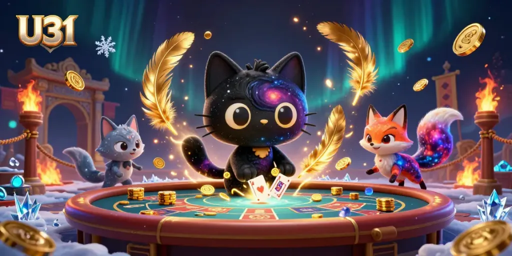 Experience excitement at U31's cosmic casino with vibrant characters and stunning effects.