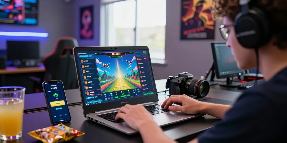 A person immersed in the Aviator Betway crash game with vibrant graphics and cashout options visible in a modern gaming setup.