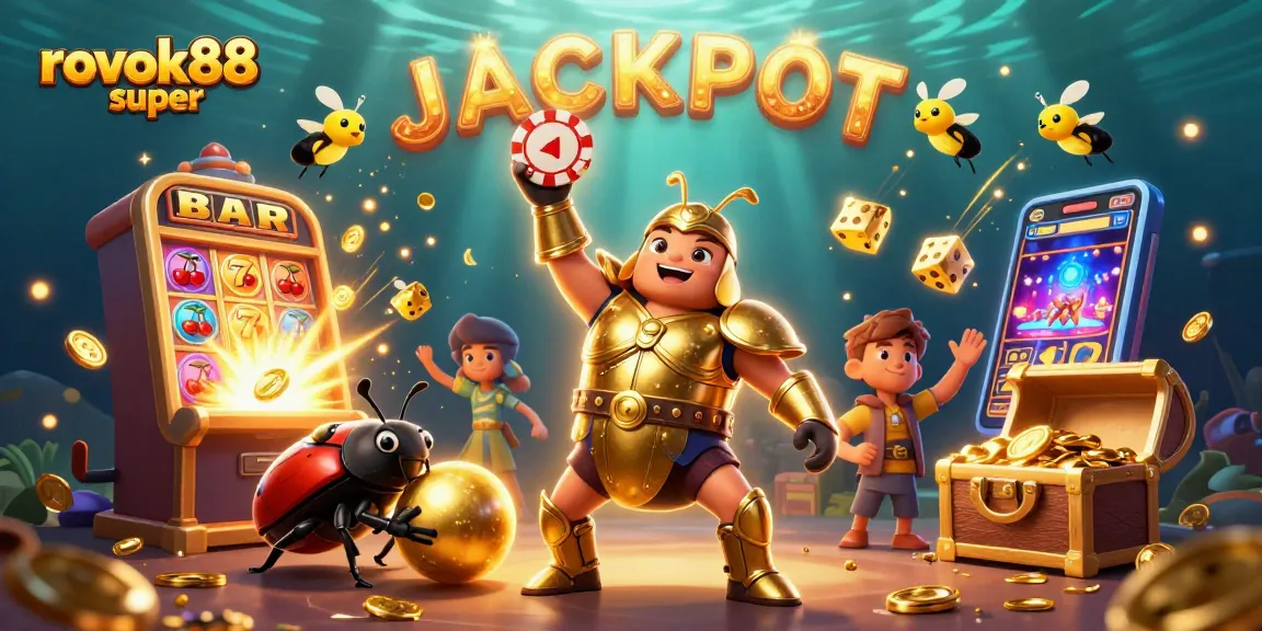 Experience the thrill of rokok88 super with animated characters celebrating a jackpot win!