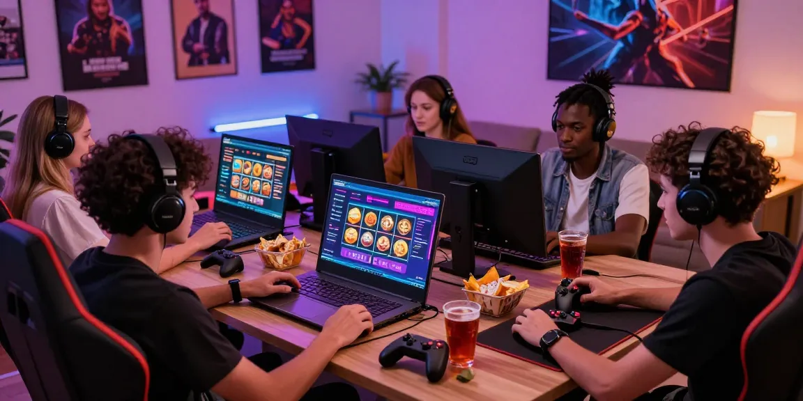 Players enjoying an engaging session on a slot deposit 5000 gaming platform in a cozy living room.