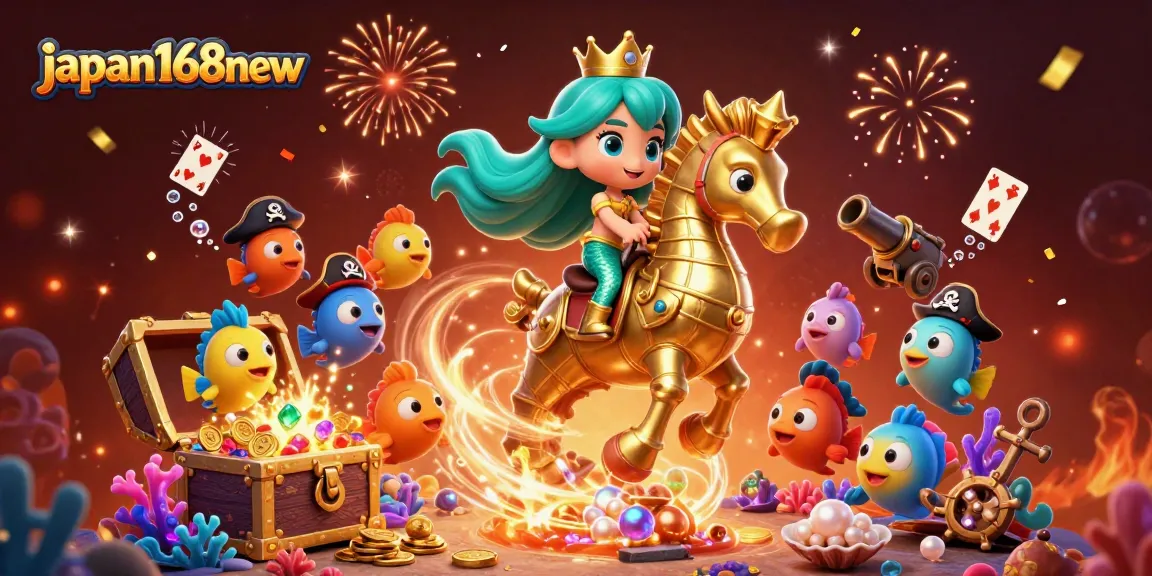 Experience the thrill of winning with japan168new, a vibrant casino illustration showcasing an enchanted mermaid and treasures.