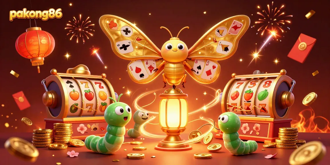 Experience thrilling wins with pakong86 in this vibrant casino illustration filled with action and luck!