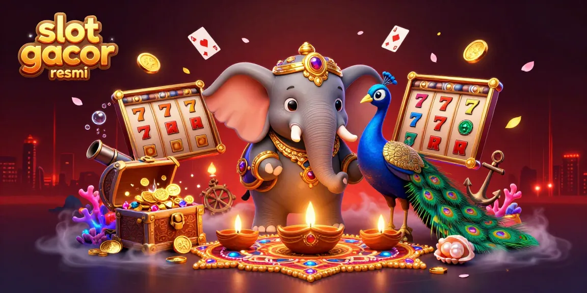 Spin winning reels at slot gacor resmi with vibrant Diwali-themed characters amidst rich casino elements.