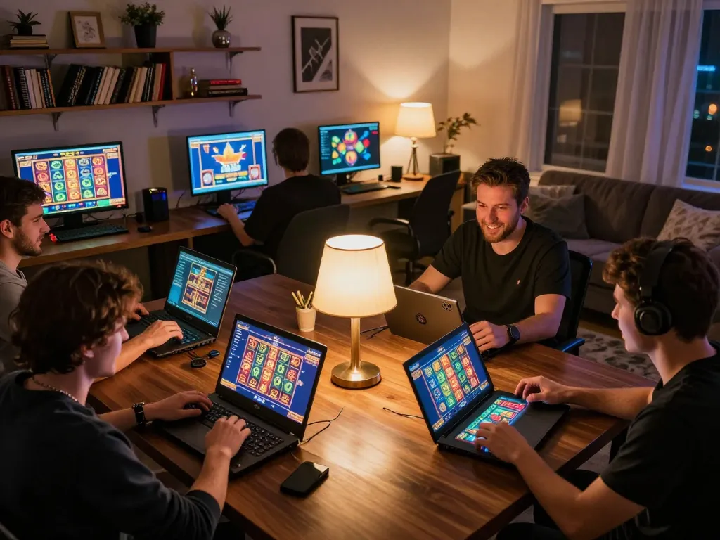 Engaged players participating in online casinos in Canada at home, showcasing excitement and strategy.