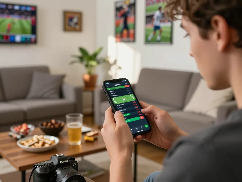 Player engaging in online sports betting on da88vip app during an exciting game.