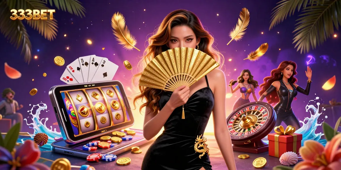 Engage with vibrant slots and dynamic gaming at 333BET casino illustrated in a captivating scene.