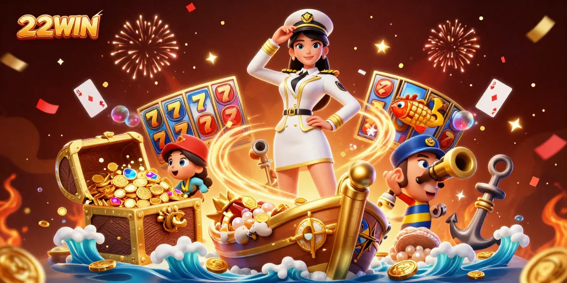Engage in thrilling gameplay with 222WIN, showcasing vibrant slot reels and golden coins.