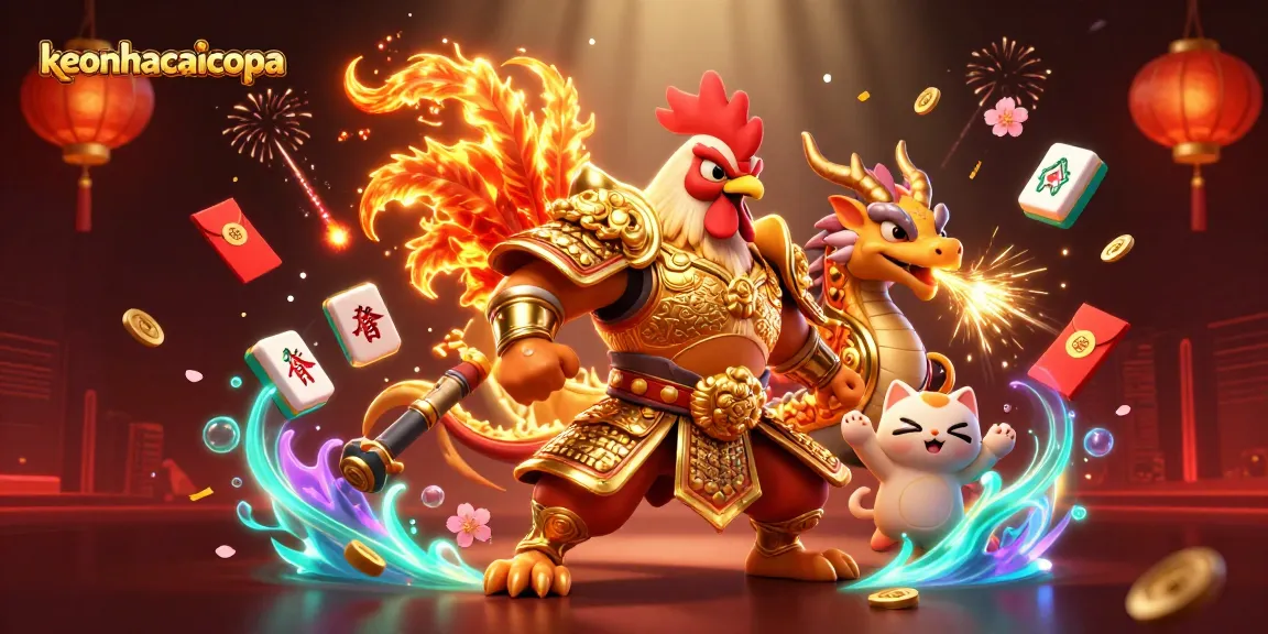 Engage with keonhacaicopa's thrilling casino adventure featuring epic characters and vibrant elements.