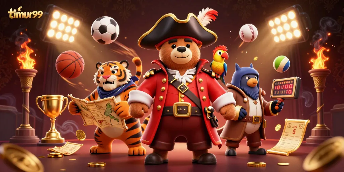Experience thrilling sports betting action with the timur99 pirate bear and his crew playing big.