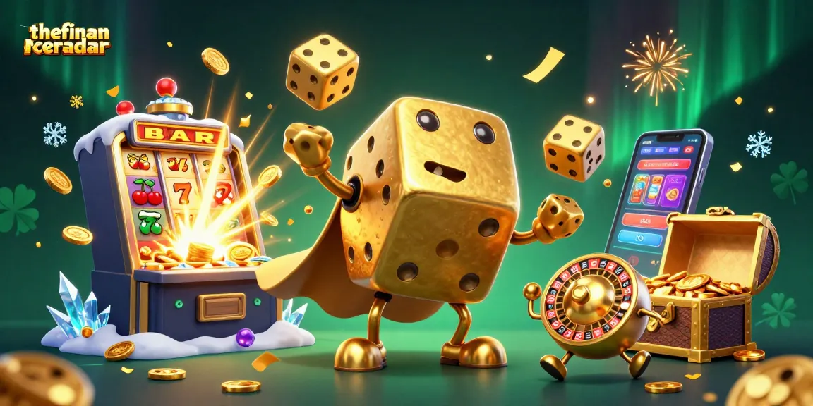 Engage with thefinanceradar as golden dice illuminate a vibrant casino scene filled with jackpots.