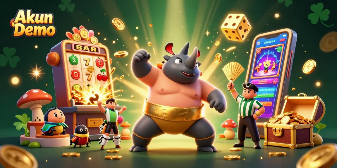 Experience the excitement with Akun Demo while engaging with thrilling casino graphics and symbols.