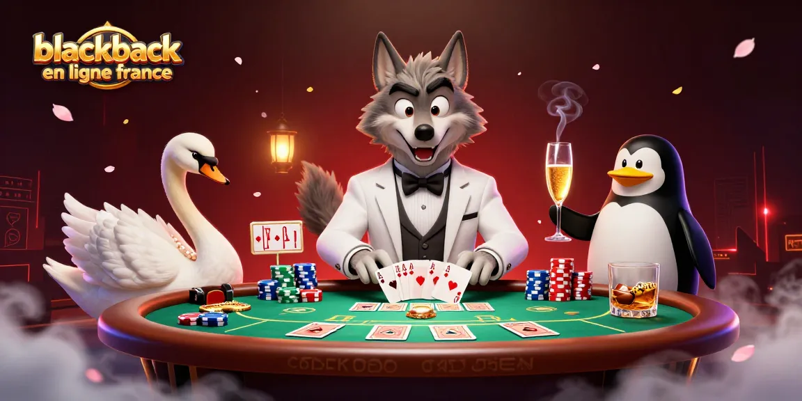 Jouez à blackjack en ligne France avec des personnages animés de casino dans une scène dynamique.