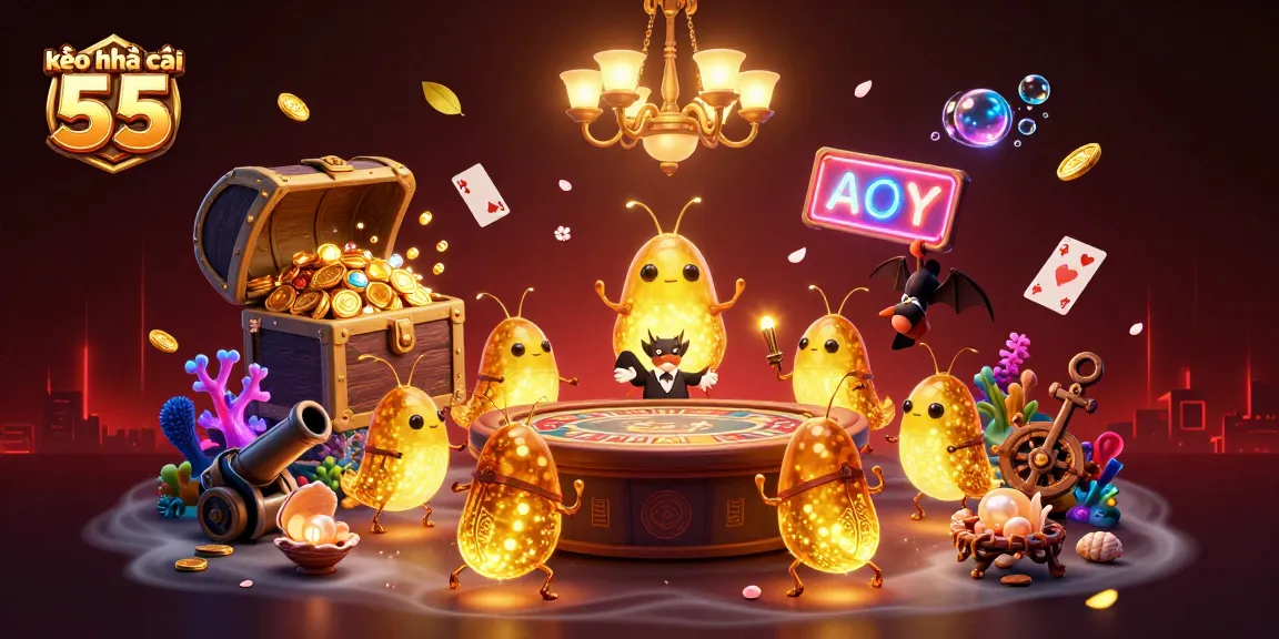 Experience the thrilling atmosphere of kèo nhà cái 55 with bioluminescent glowworms lighting up a cave casino, creating a vibrant gambling scene.